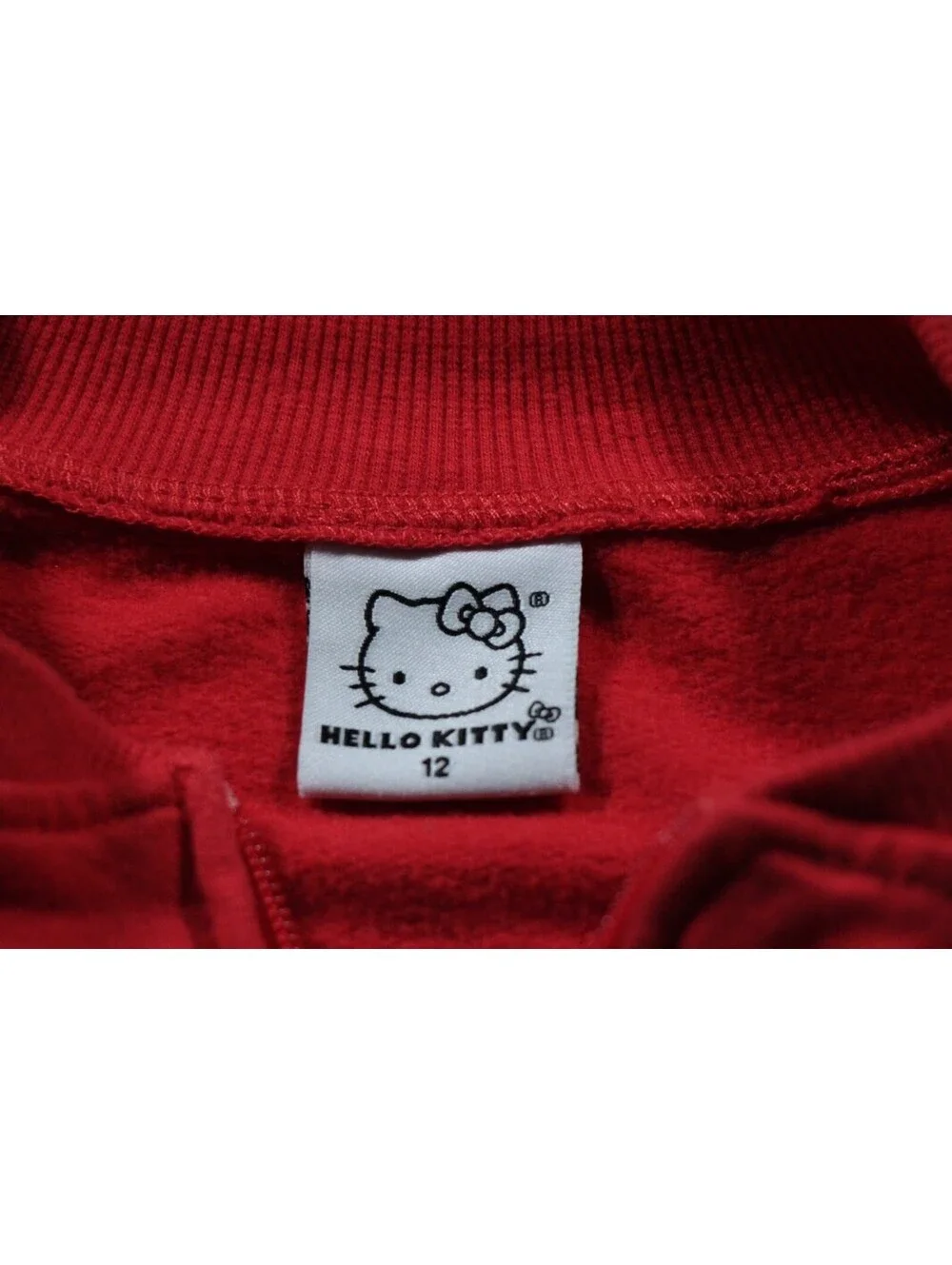 Hello Kitty Girls Size 12 Full Zip Up Sweatshirt Red Youth Sanrio